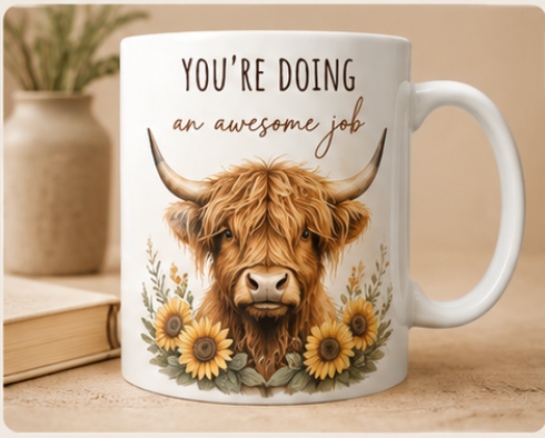 Encouragement Highland Cow Mug