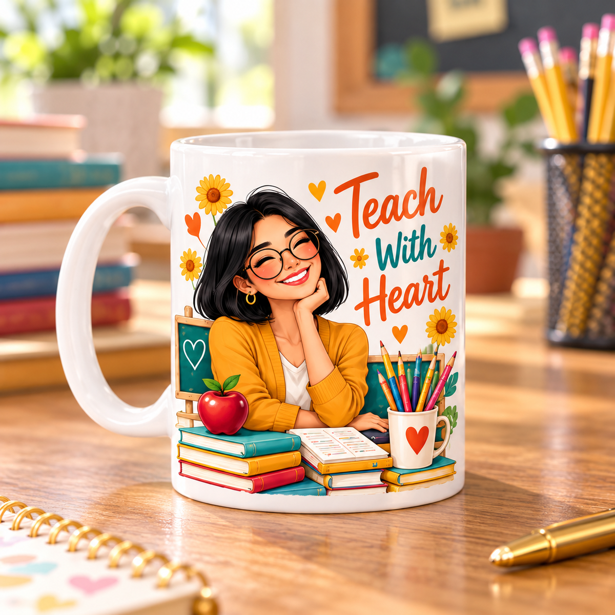 Teacher with Heart Mug
